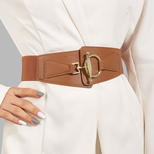 JuliaFashion-Elastic Vintage Luxury Ladies Wide Belt