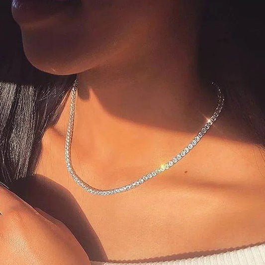 JuliaFashion-Luxury Iced Out Tennis Chain Necklace