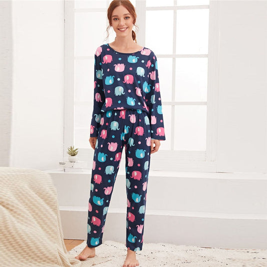 JuliaFashion - 2024 Soft Cute Cartoon Pajamas Set