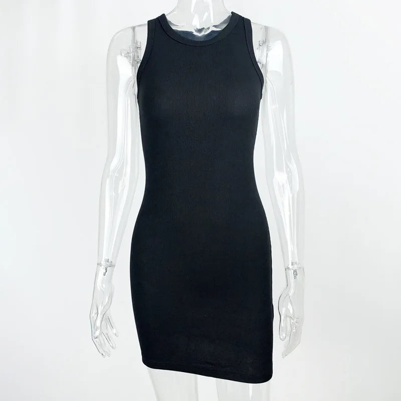 Julia Fashion - Sexy Bag Hip Skirt Simple Slim Vest Casual Mini Dress
