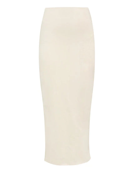 JuliaFashion - Sexy Strapless Off Shoulder Tops High Waist Side Split Skirts Suits