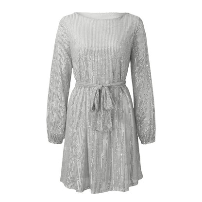 JuliaFashion - Fashion Sequin Beaded Vintage Elegant Evening Mini Dress