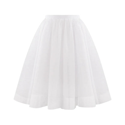 JuliaFashion - Fashion Tulle Skirt Pleated Tutu Skirts Womens Soft Drape Mid Length Skirt Wedding Bridal Bridesmaid Large Size A Line Skirts Dress