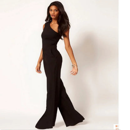 JuliaFashion - New Fashion Sexy Rompers Women One Shoulder Jumpsuits