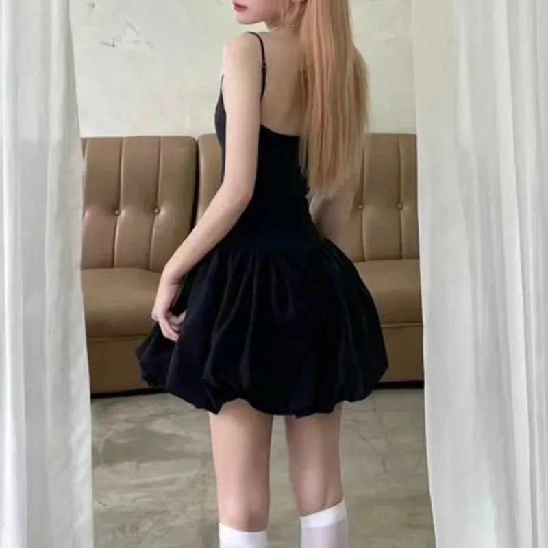 Julia Fashion - Backless Solid Color Waist Slip Mini Dress