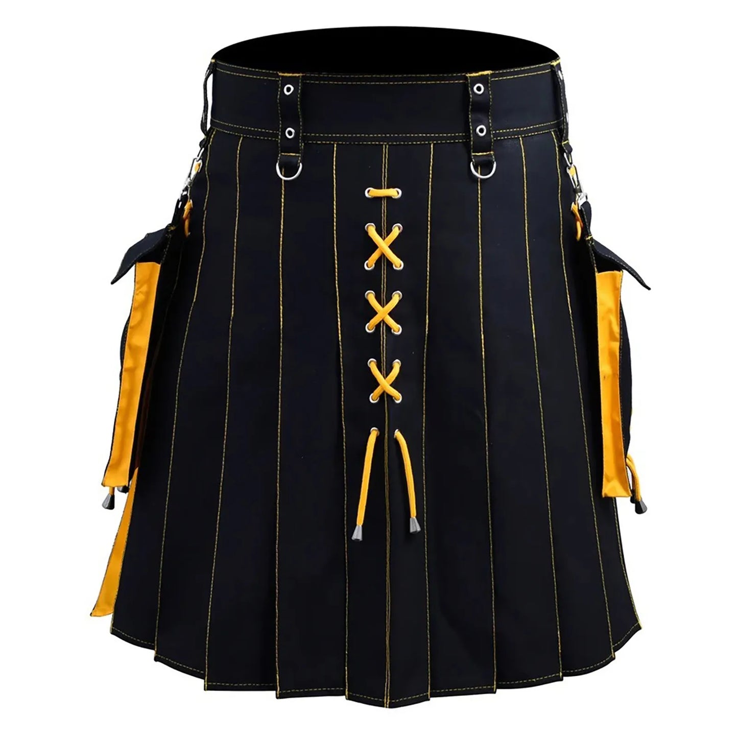 JuliaFashion - Scottish Traditional Highland Tartan Kilt Trend Scottish Holiday Medieval Pleated Skirt Men Scottish Traditional Tartan Kilt Dress