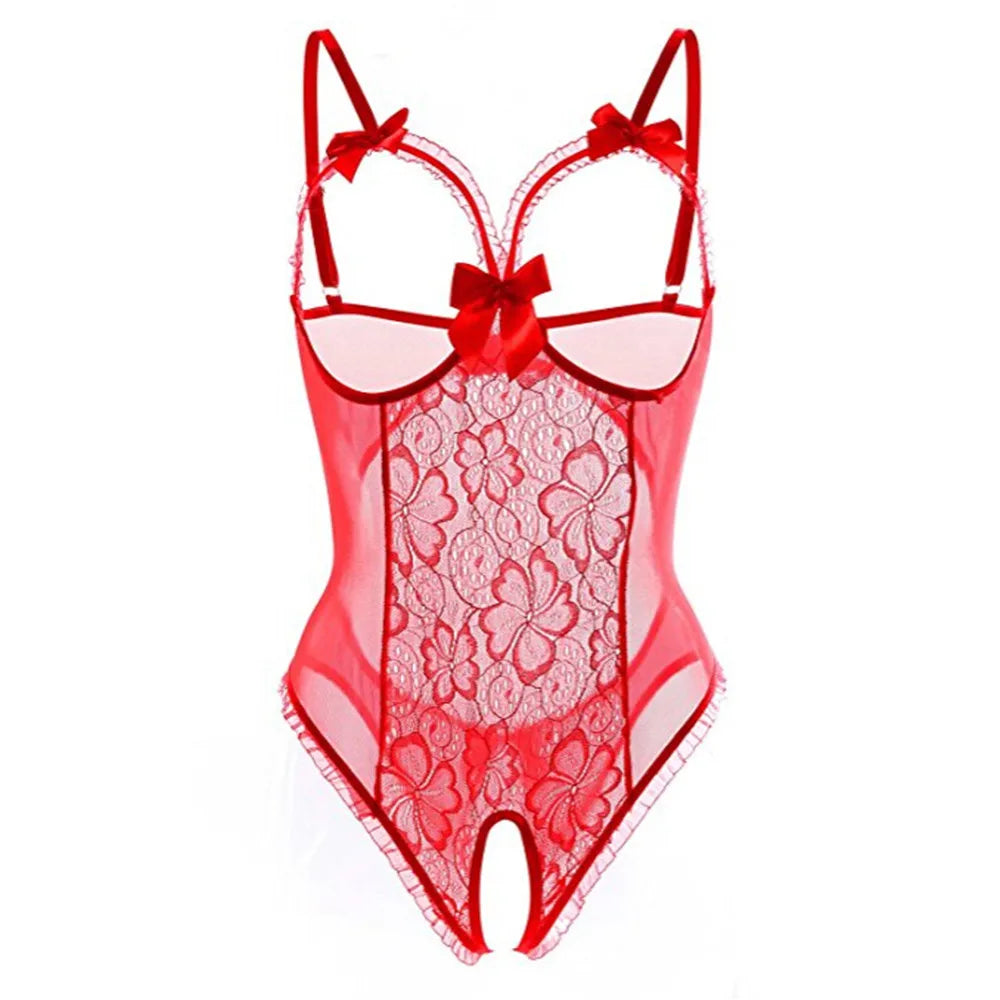 JuliaFashion - Erotic Lace Babydoll Bodysuit Plus Size Sexy Lingeries