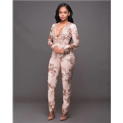 JuliaFashion - Sexy Mesh Patchwork Glitter Club Party Rompers Jumpsuits