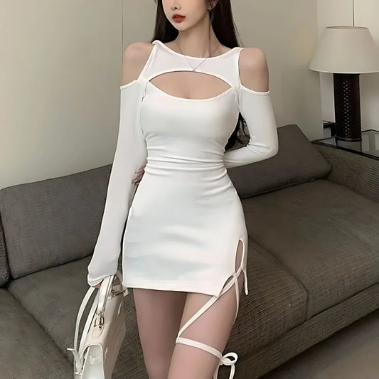 Julia Fashion - Lace Bandage Hollow Elegant Mini Dress