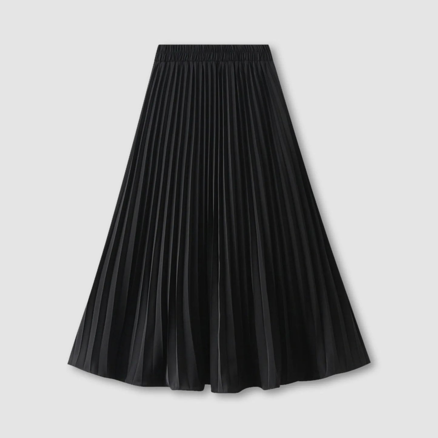 JuliaFashion - Women's Pleated Skirt Spring Summer Elastic Waist Slim Long A Line Skirt Double Layer Chiffon Skirts Solid Midi Pleated Skirt Dress