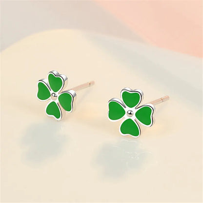 JuliaFashion-Classic Lucky Four-Leaf Clover Ear Stud Earrings