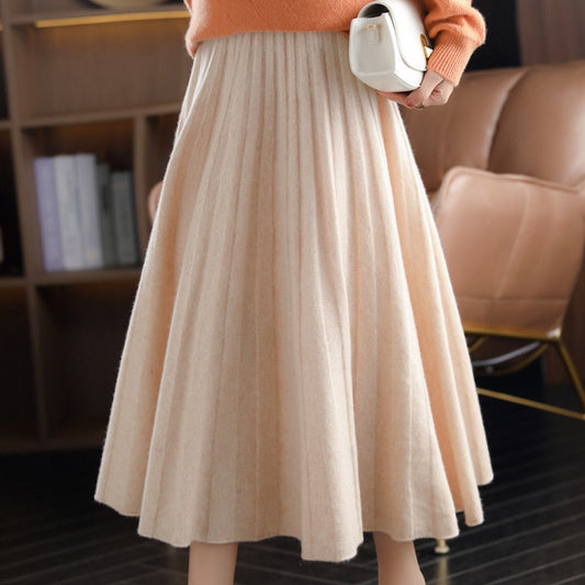 JuliaFashion-Chinese-Style High Waist Wool Mini Skirt