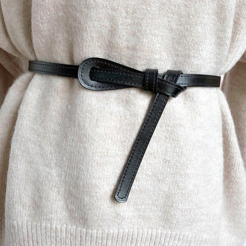 JuliaFashion-110cm Female Wild Belts Strap Thin Waistband Knotted Bow Waist Belt