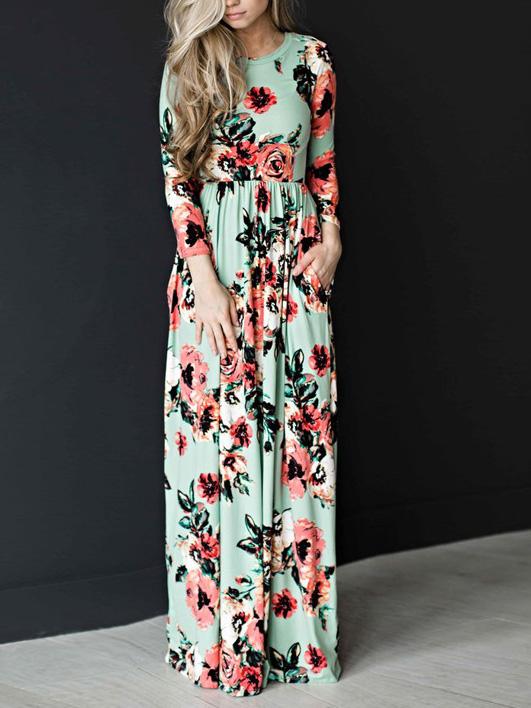 JuliaFashion-In Bloom Floral Print Maxi Dress