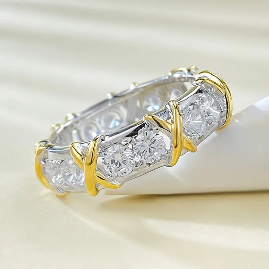 JuliaFashion-Eternal 18K Gold Diamond Infinity Ring