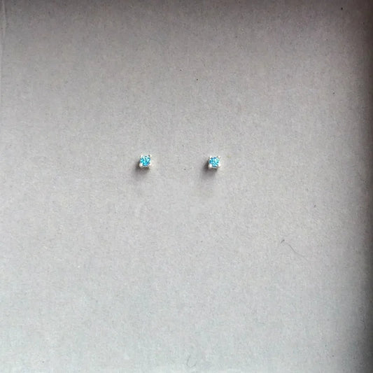 JuliaFashion-Mini Skyblue Topaz Stud Earrings