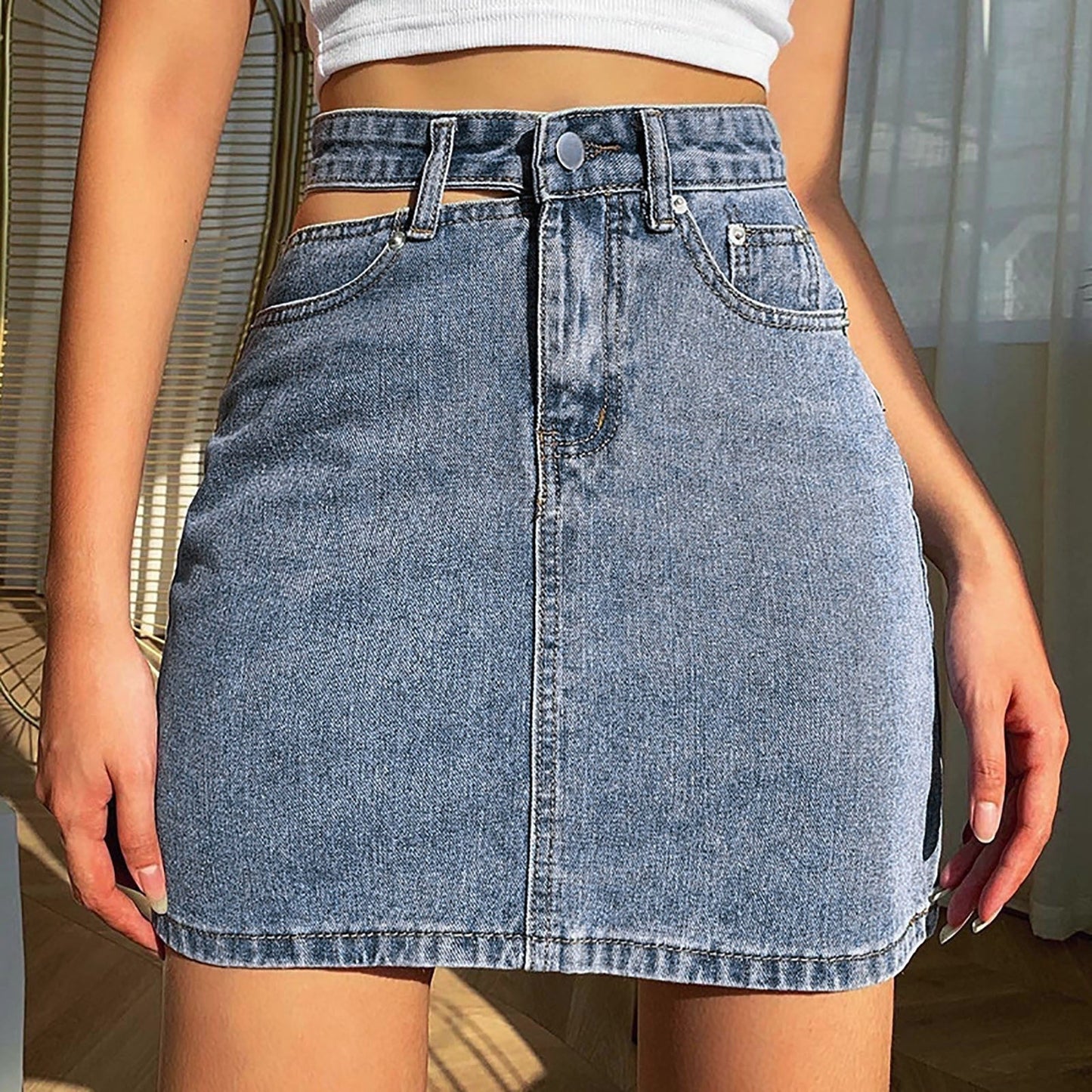 JuliaFashion - 2024 Slim Jeans Skirt Shorts Women Summer Short