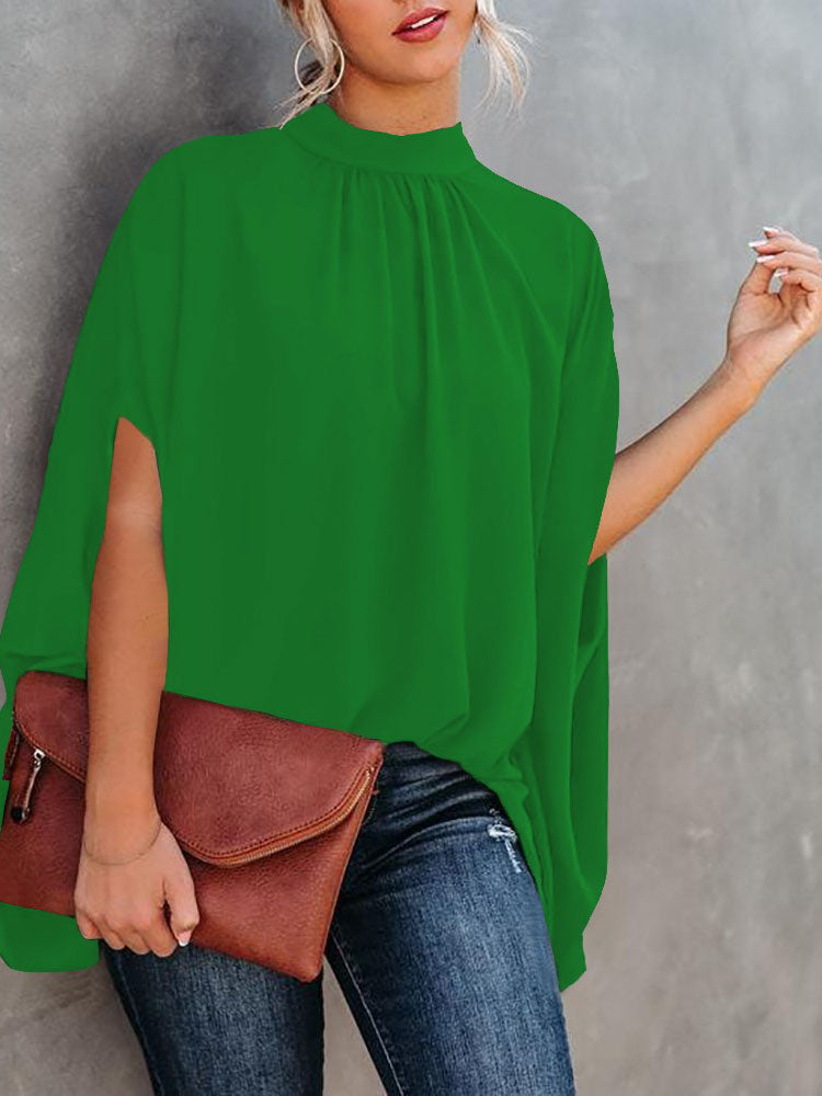 JuliaFashion - 2024 Women's Casual Batwing Sleeve Print O-neck Shirts Tops