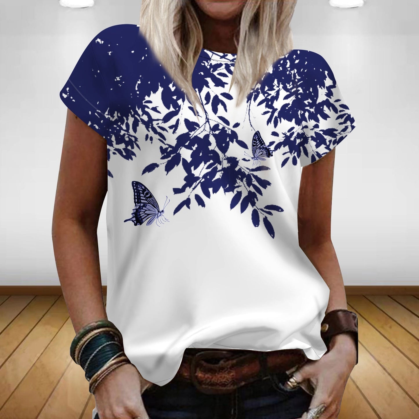 JuliaFashion - 2024 Women's Fashion Summer Print Short Sleeve T Shirt