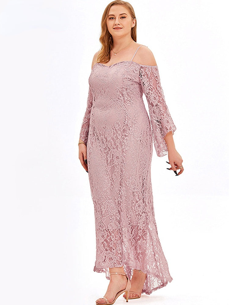 JuliaFashion - 2024 Sexy Off-Shoulder Sling Lace Loose Elegant Dresses