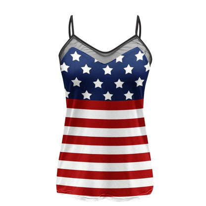 JuliaFashion-Independence Day American Flag Cami Tops