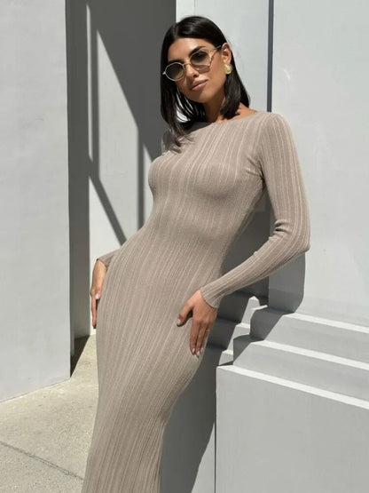 JuliaFashion - 2024 Sexy Knitted Long Dress