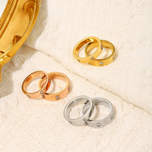 JuliaFashion-Luxury Crystal Charm Gold Color Ring