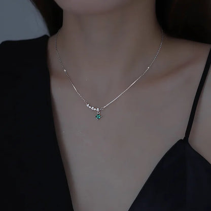 JuliaFashion - 2024 Shiny Zircon Star Silver Necklace