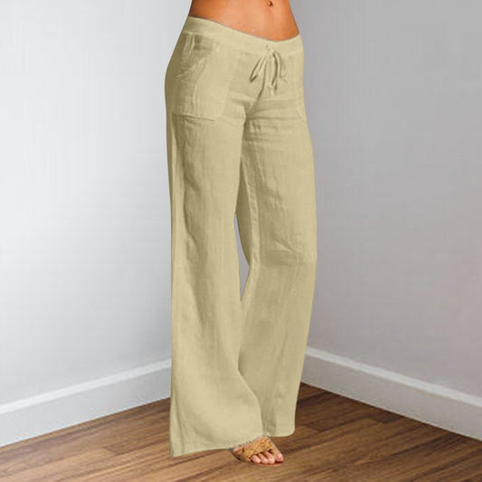 JuliaFashion - 2024Simple Drawstring Summer Straight Trousers