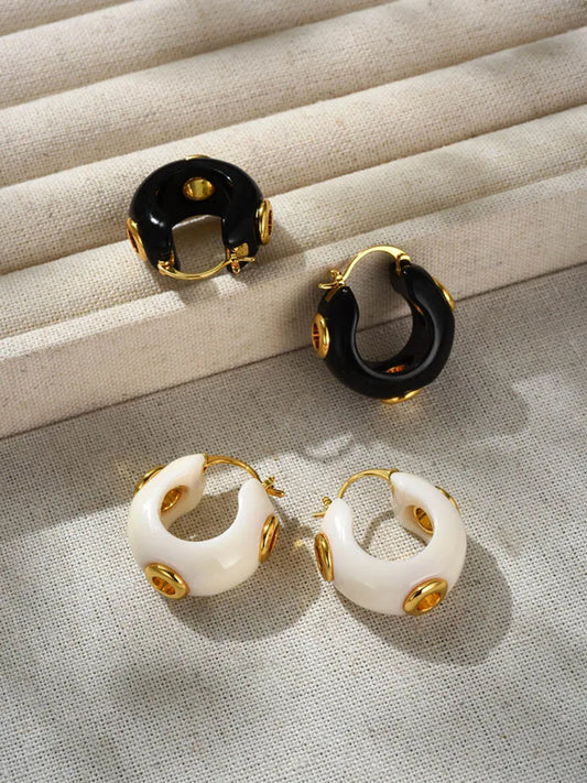 JuliaFashion-Elegant Hollow Acrylic Hoop Earrings