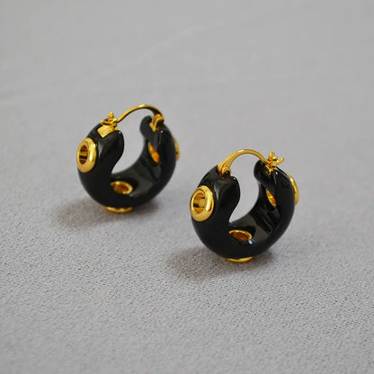 JuliaFashion-Elegant Hollow Acrylic Hoop Earrings