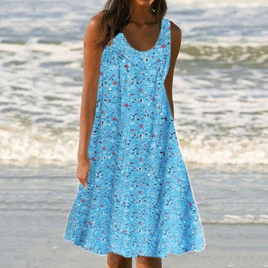 JuliaFashion-Boho Beach Party Fashion Midi Dress