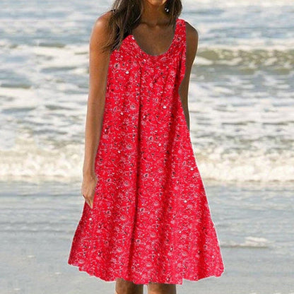 JuliaFashion-Boho Beach Party Fashion Midi Dress