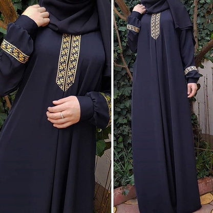 JuliaFashion-Casual Ramadan Kaftan Maxi Dress