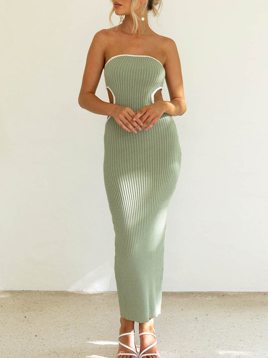 JuliaFashion-Elegant Tube Dress Streetwear Summer Cutout Dress