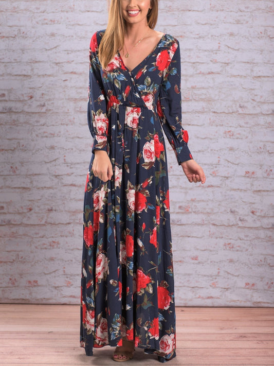 JuliaFashion - 2024 Simply Perfect Floral Print Maxi Dress