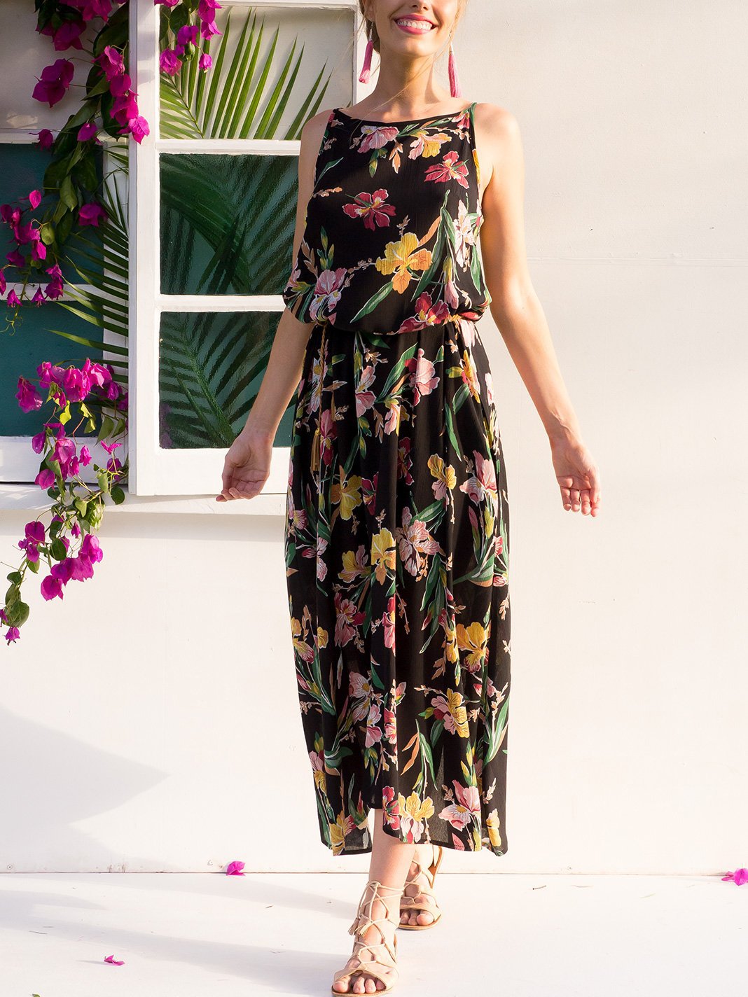 JuliaFashion-Hot Hot Hot Floral Print Midi Dress