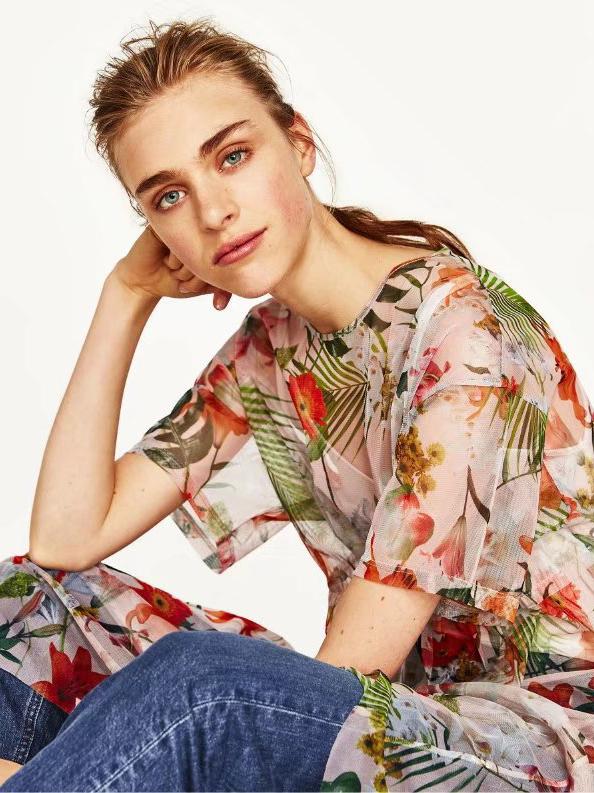 JuliaFashion-High On Life Floral Print Mesh Midi Dress