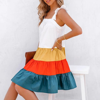 JuliaFashion - 2024 Romantic Summer Sexy Wrap Spaghetti Strap Cotton Short Dress