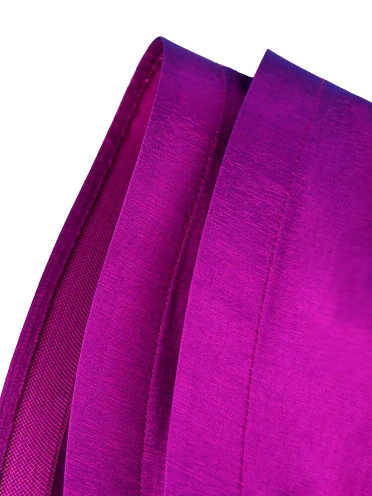 JuliaFashion - 2024Purple Flare Sleeve High Waist Midi Dress
