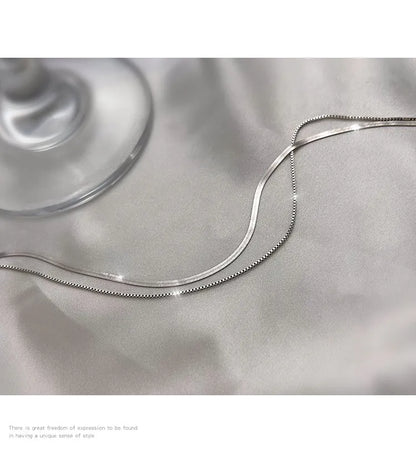 JuliaFashion - 2024 Unisex Double Flat Snake Necklace