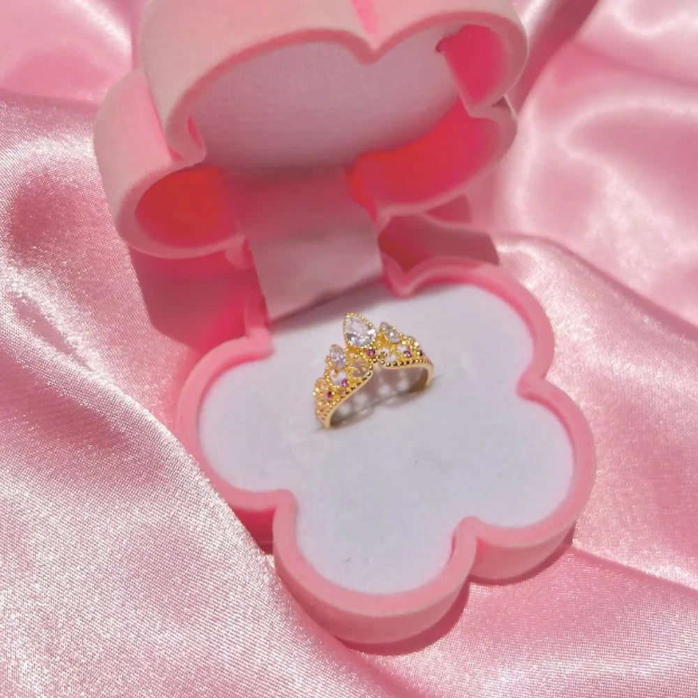 JuliaFashion - 2024 Princess Rapunzel Crown Gold Plated Ring