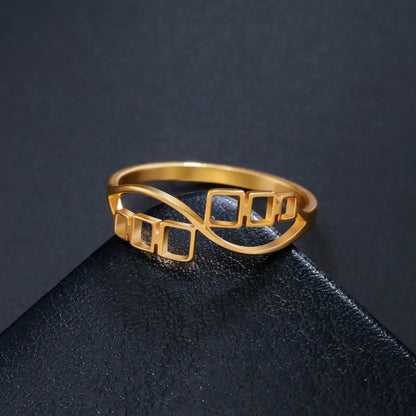 JuliaFashion-Geometric Gold Color Stainless Steel Ring