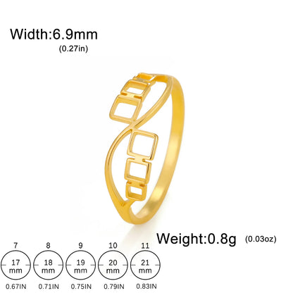 JuliaFashion-Geometric Gold Color Stainless Steel Ring