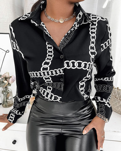 JuliaFashion - 2024 Women's Shirt Retro Loose Contrast Color Leopard Chiffon Blouse