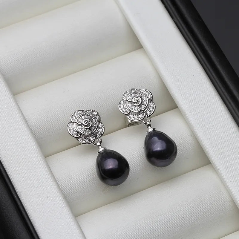 JuliaFashion - 2024 Vintage Silver Flower Pearl Earrings