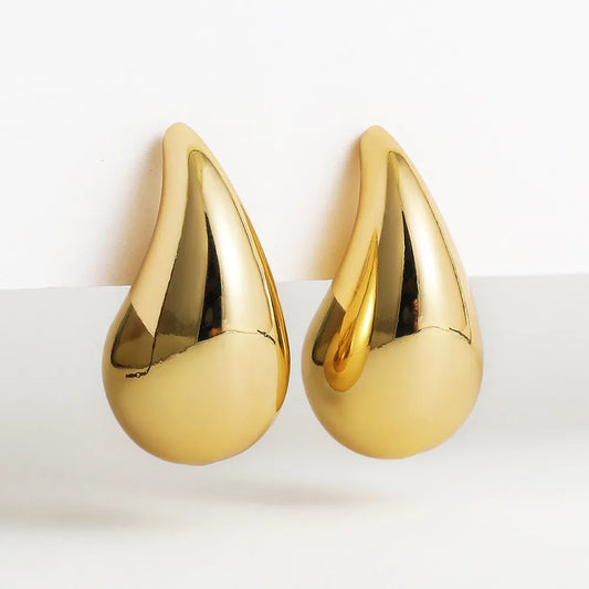 JuliaFashion-Glossy Vintage Dome Teardrop Earrings