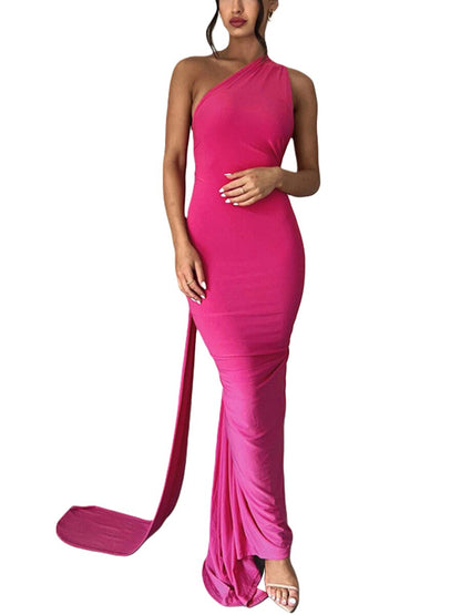 JuliaFashion-Elegant Sleeveless Halterneck Cutout Maxi Dress