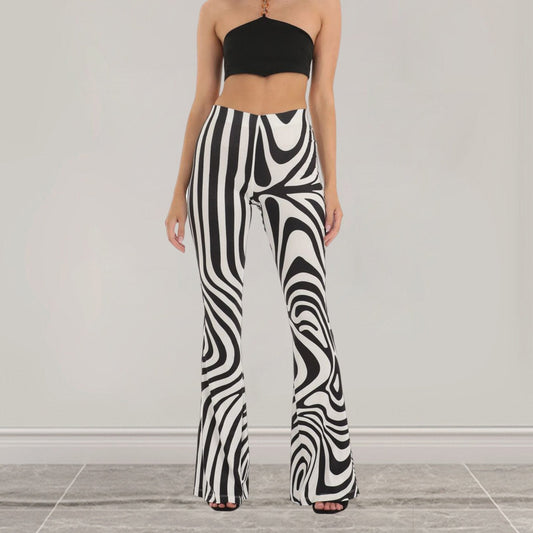 JuliaFashion - 2024 Striped Zebra Print High Waist Pants