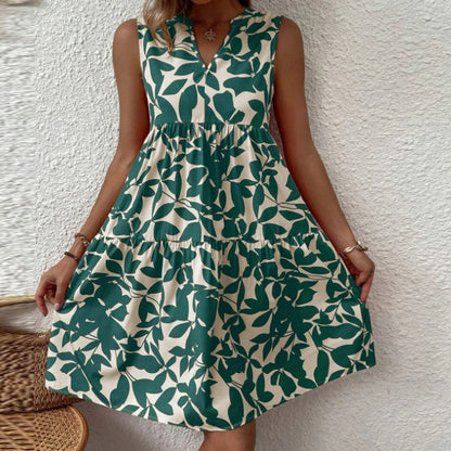 JuliaFashion - 2024 Vintage Boho Floral Print Mini Dress